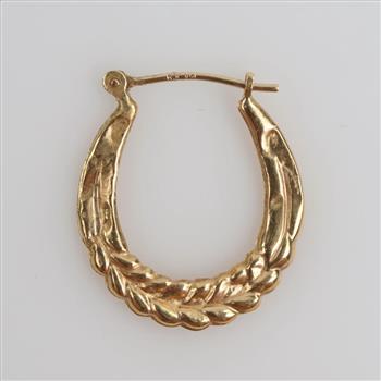 14kt Gold Hollow Hoop Earring