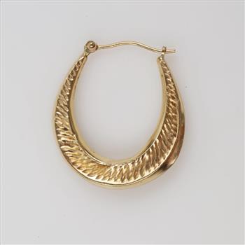 14kt Gold Hollow Hoop Earring