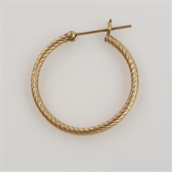 14kt Gold Hollow Hoop Earring