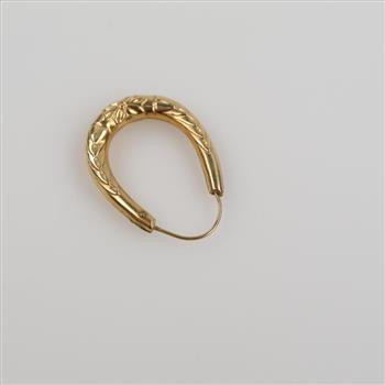 14kt Gold Hollow Hoop Earring