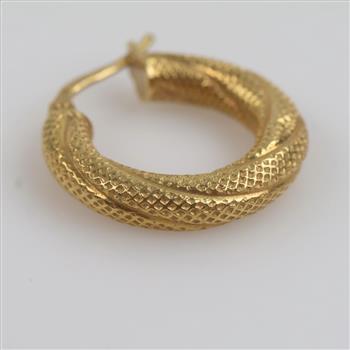 14kt Gold Hollow Hoop Earring