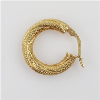 14kt Gold Hollow Hoop Earring