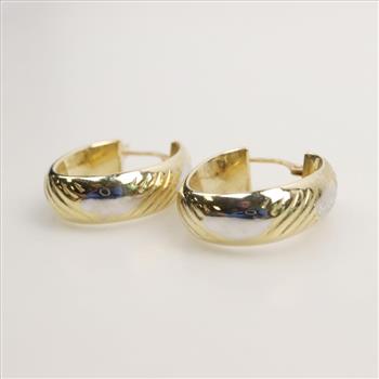 14kt Gold Hollow Hoop Earrings