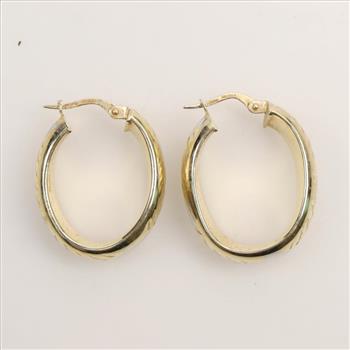14kt Gold Hollow Hoop Earrings