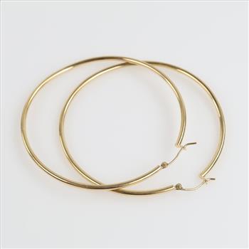 14kt Gold Hollow Hoop Earrings