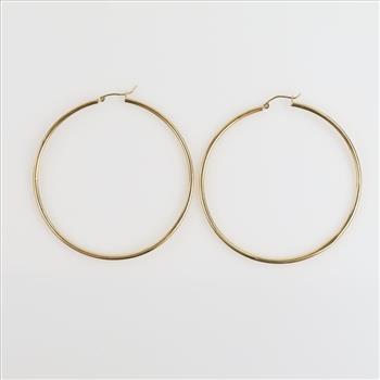 14kt Gold Hollow Hoop Earrings