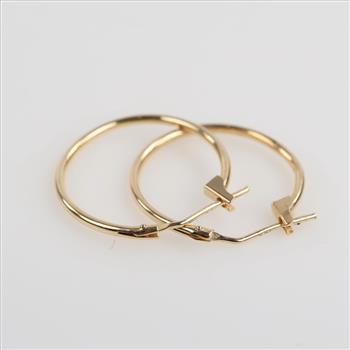 14kt Gold Hollow Hoop Earrings