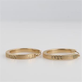 14kt Gold Hollow Hoop Earrings
