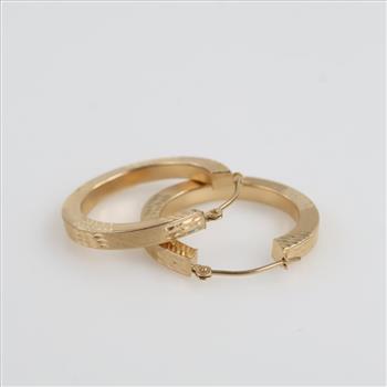 14kt Gold Hollow Hoop Earrings