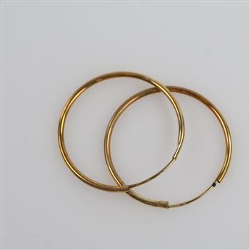 14kt Gold Hollow Hoop Earrings