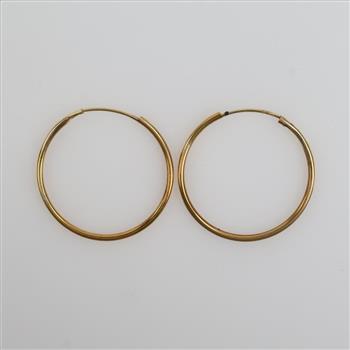 14kt Gold Hollow Hoop Earrings