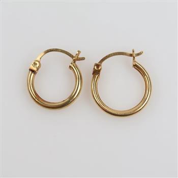 14kt Gold Hollow Hoop Earrings