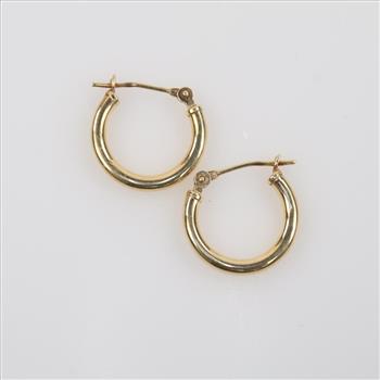 14kt Gold Hollow Hoop Earrings