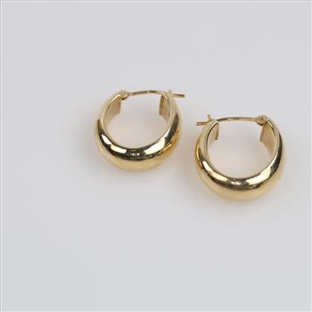 14kt Gold Hollow Hoop Earrings