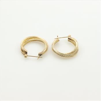 14kt Gold Hollow Hoop Earrings
