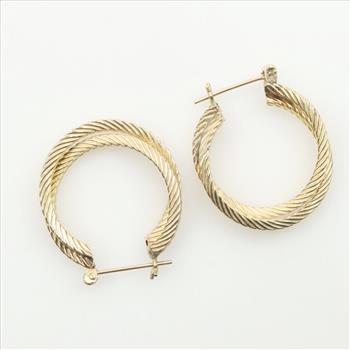 14kt Gold Hollow Hoop Earrings