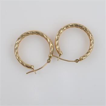14kt Gold Hollow Hoop Earrings