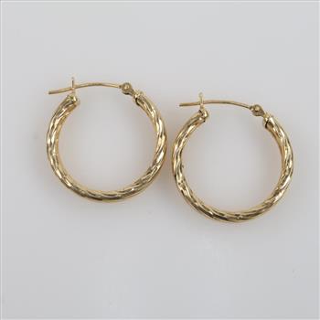 14kt Gold Hollow Hoop Earrings