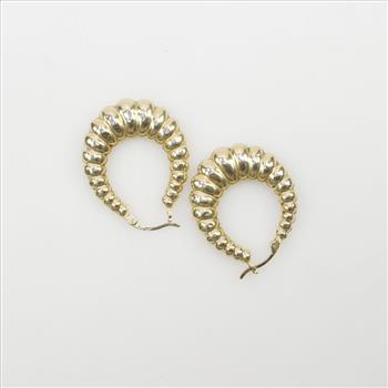 14Kt Gold Hollow Hoop Earrings