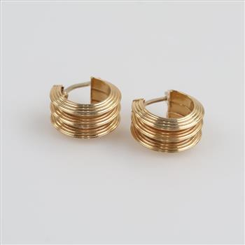 14kt Gold Hollow Hoop Earrings