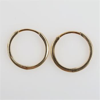 14kt Gold Hollow Hoop Earrings