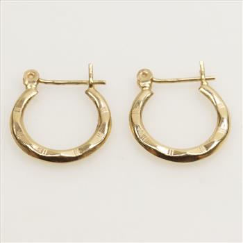 14kt Gold Hollow Hoop Earrings