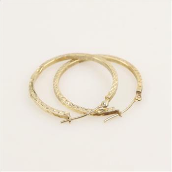 14kt Gold Hollow Hoop Earrings