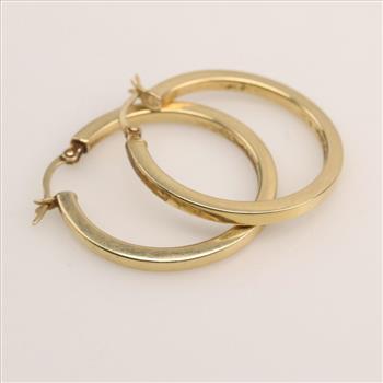 14kt Gold Hollow Hoop Earrings