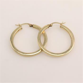 14kt Gold Hollow Hoop Earrings