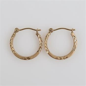 14kt Gold Hollow Hoop Earrings
