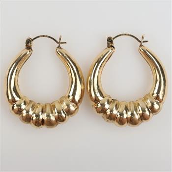14kt Gold Hollow Hoop Earrings