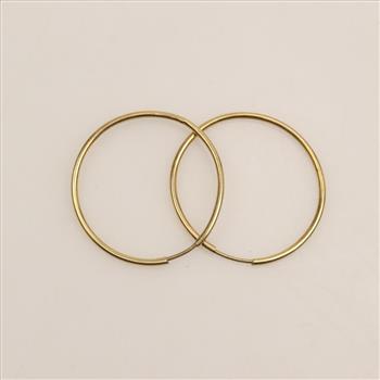 14kt Gold Hollow Hoop Earrings