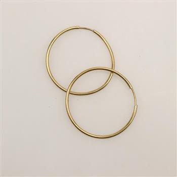 14kt Gold Hollow Hoop Earrings