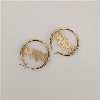 14kt Gold Hollow Hoop Earrings