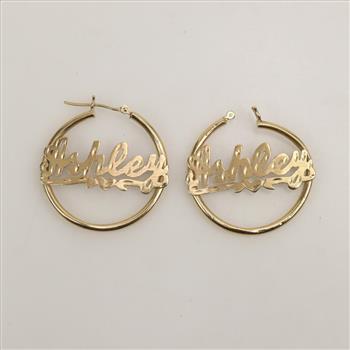 14kt Gold Hollow Hoop Earrings