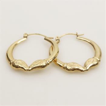 14kt Gold Hollow Hoop Earrings