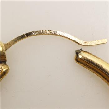 14kt Gold Hollow Hoop Earrings