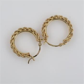 14kt Gold Hollow Hoop Earrings