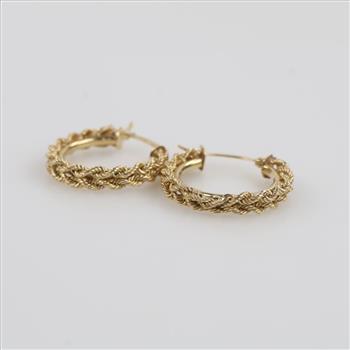 14kt Gold Hollow Hoop Earrings
