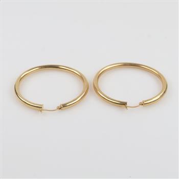 14kt Gold Hollow Hoop Earrings