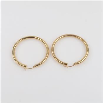 14kt Gold Hollow Hoop Earrings