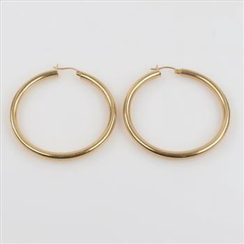 14kt Gold Hollow Hoop Earrings
