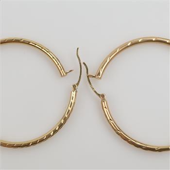 14kt Gold Hollow Hoop Earrings