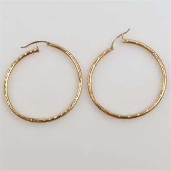 14kt Gold Hollow Hoop Earrings