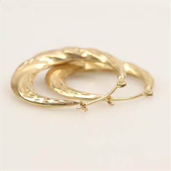 14kt Gold Hollow Hoop Earrings
