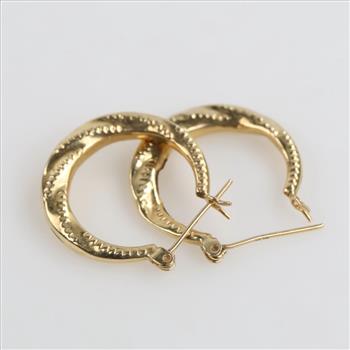 14kt Gold Hollow Hoop Earrings