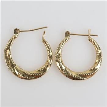 14kt Gold Hollow Hoop Earrings