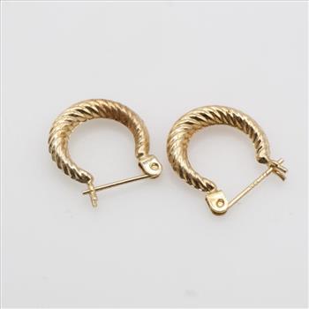 14kt Gold Hollow Hoop Earrings