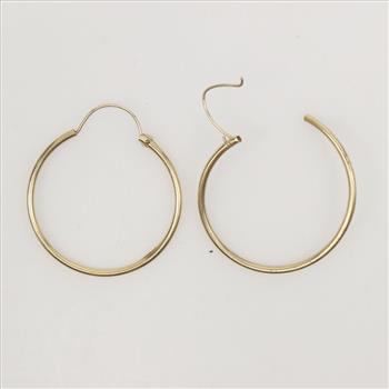 14kt Gold Hollow Hoop Earrings