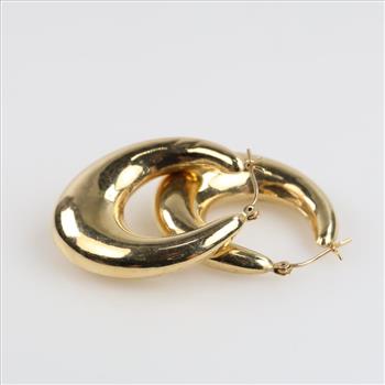 14kt Gold Hollow Hoop Earrings